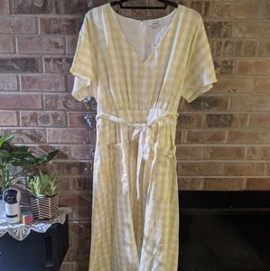 NEW Madewell yellow gingham maxi with pockets